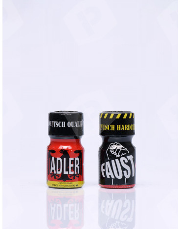 pack de dois poppers alemães: um poppers faust e um poppers adler 10 ml