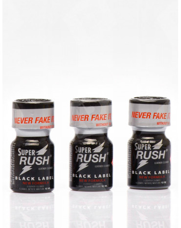Poppers Super Rush Black Label Em Lote De 3 Frascos 10 ml - Preço Baixo
