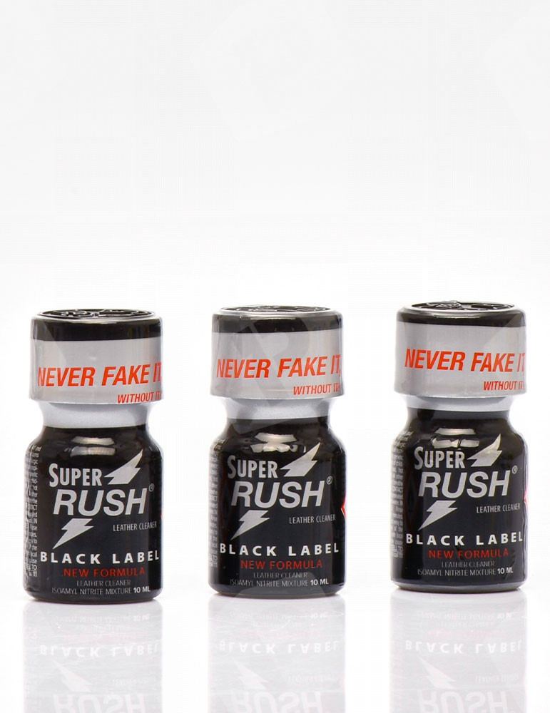 Poppers Super Rush Black Label Em Lote De 3 Frascos 10 ml - Preço Baixo
