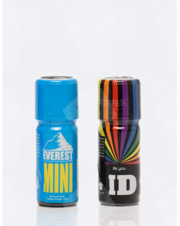 Pack duo Francês com um poppers everest mini 10 ml e ID 10 ml