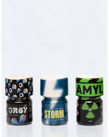 Pack Poppers Big Party: orgy, storm e Amyl 15 ml
