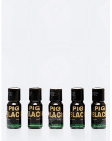 Pacote de 5 poppers Pig Black 15 ml