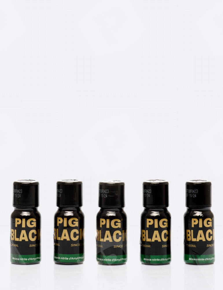 Pacote de 5 poppers Pig Black 15 ml