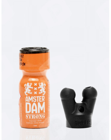 Pack Dutch com um poppers amsterdam strong 15 ml e uma tampa de poppers dupla