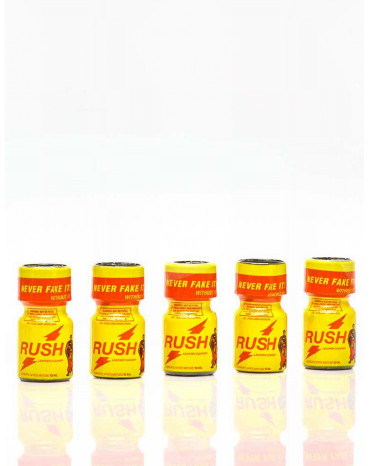 Poppers rush amarelo em pack de 5 frascos