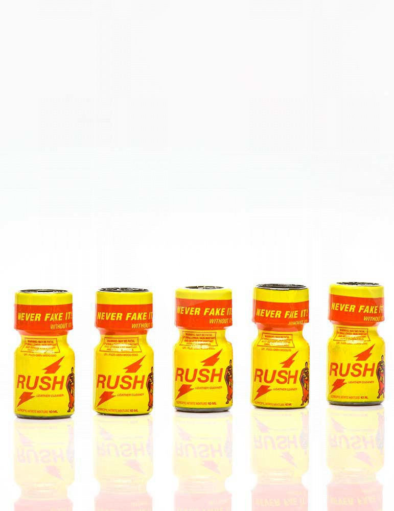 Poppers rush amarelo em pack de 5 frascos
