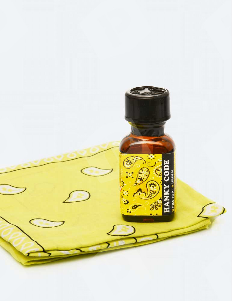 Poppers + lenço amarelo hanky code