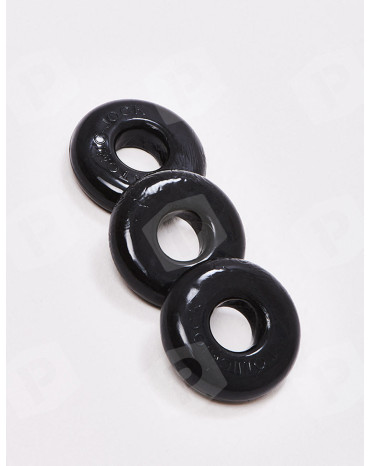 Pack de 3 Anéis Penianos Ringer Night Edition - Oxballs - Preto