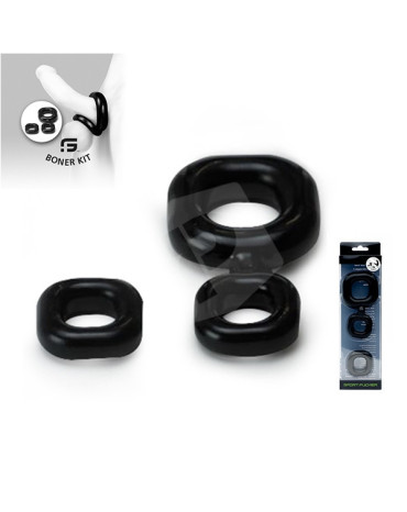 Kit de 2 cockrings ligados Sport Fucker - preto