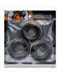 Pack 3 cockrings pretos Fat Willy em TPR - Oxballs
