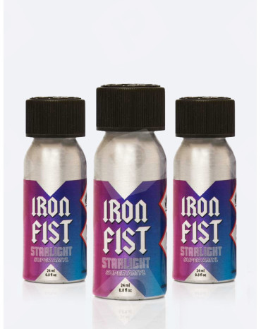 Pack de 3 Poppers super amilo Iron Fist Starlight 24 ml